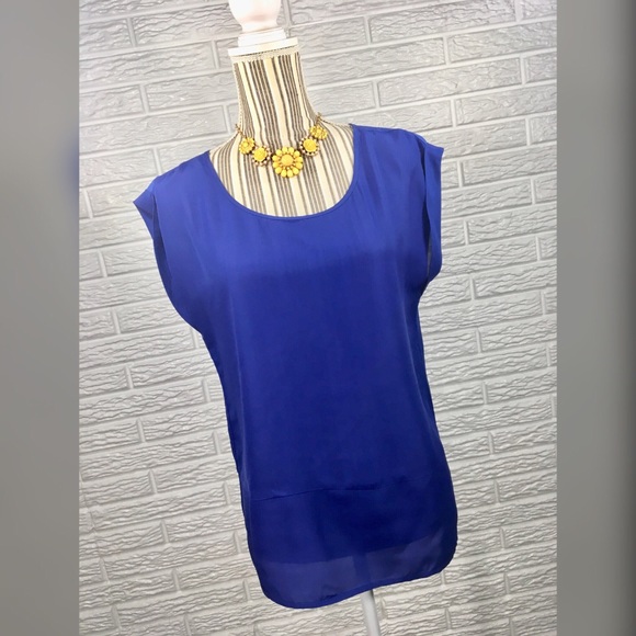 The Limited Tops - 5/$25 {the limited} Royal Blue Semi-Sheer Blouse